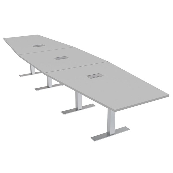 45 in W, 165.75 in L, 29 in H, Engineered Wood Top, Grey